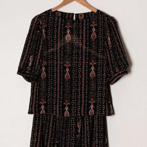 VINTAGE SHEER PRINTED SHIRT + SKIRT SET